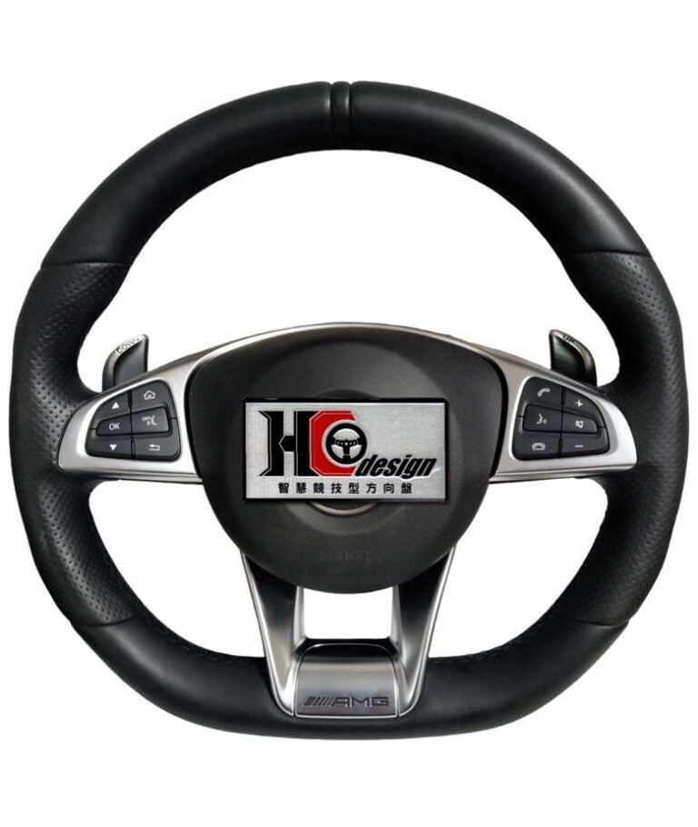 BENZ AMG 15款 上下全皮 左右透氣皮 方向盤  黑色定位圈