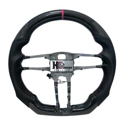 HC design PORSCHE 透氣皮 紅色定位圈 卡夢平把方向盤