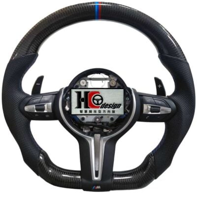 BMW F10 M5款 競技型 左右透氣皮 變形蟲方向盤 三色定位圈