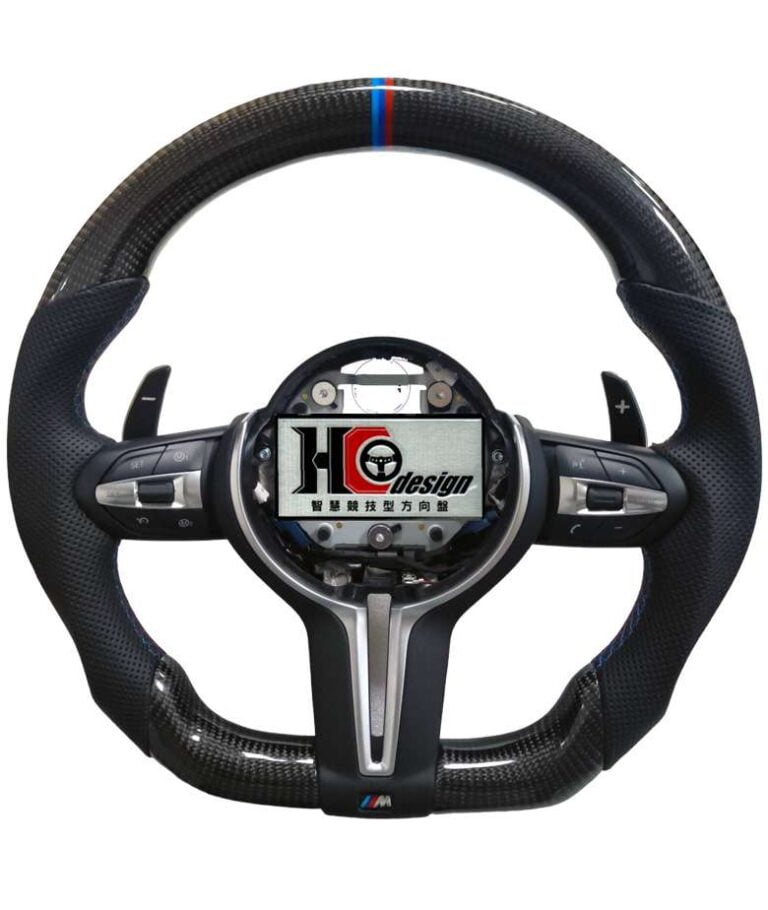 BMW F10 M5款 競技型 左右透氣皮 變形蟲方向盤 三色定位圈