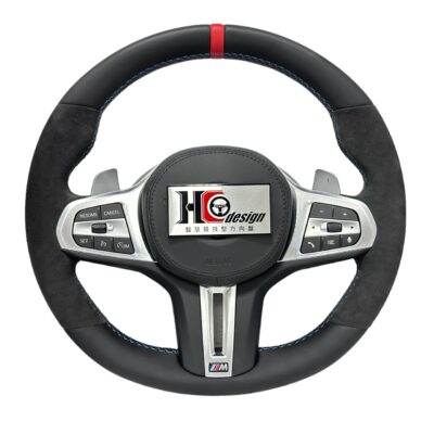 BMW G世代 G系列 MP款 for F10 上下全皮 左右麂皮 方向盤 紅色定位圈