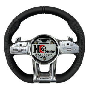 BENZ AMG 19款 競技型 上下全皮 左右透氣  黑定位圈 黑縫線 銀飾