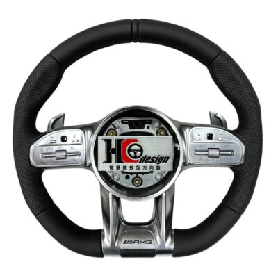 BENZ AMG 19款 競技型 上下全皮 左右透氣  黑定位圈 黑縫線 銀飾