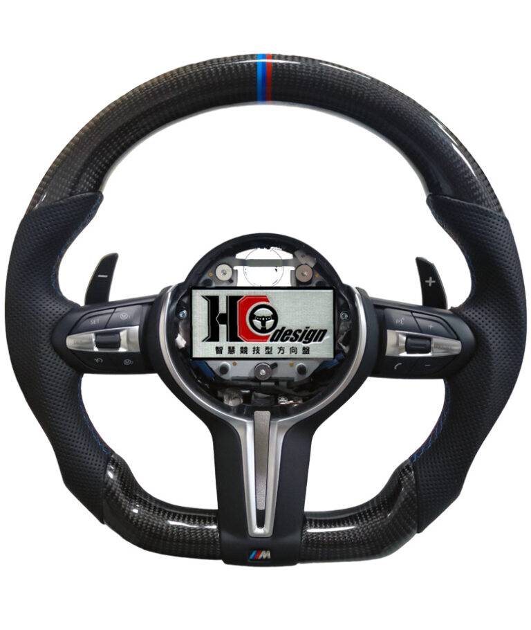 BMW F30 M3款 競技型 左右透氣皮 變形蟲方向盤 三色定位圈